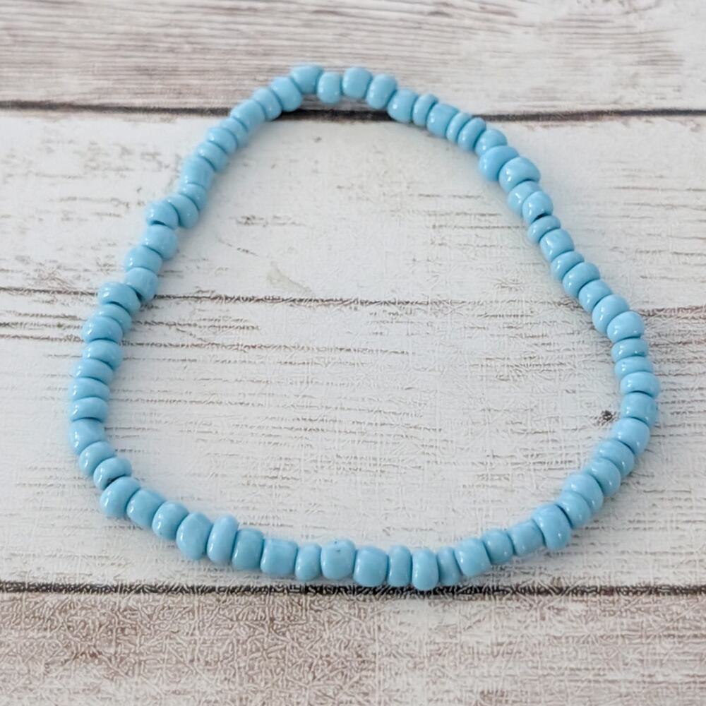 Thin & Dainty Stretch Bracelet - Light Blue